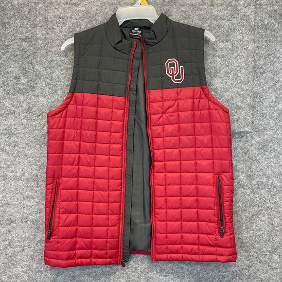 Colosseum Other - OU SOONERS Vest Men’s Large Gray Red University of Oklahoma Quilted Puffer EUC